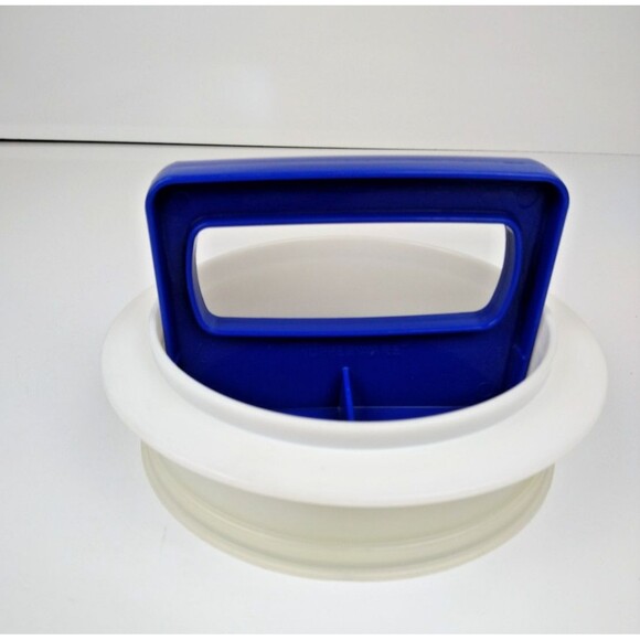 VTG Tupperware Hamburger Patty Maker Blue & White 1/3 1927 5" - Picture 1 of 4